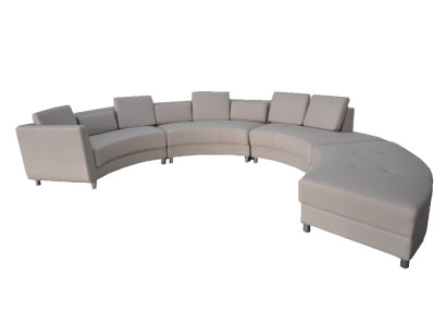 Ledersofa Couch Wohnlandschaft Garnitur Design Modern Halbkreis Sofa A1102F