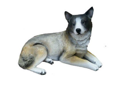 Wolfs Hund Deko Figur Statue Skulptur 43x72 cm Figuren Statuen Skulpturen (A491)