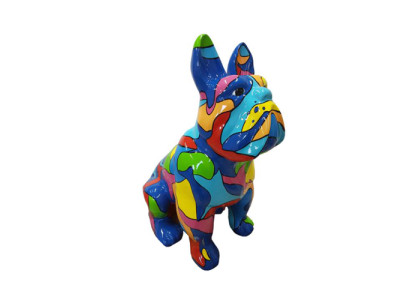 Abstrakte Figur Statue Design Skulptur Deko Bunter Hund Statuen Dekoration 79 cm