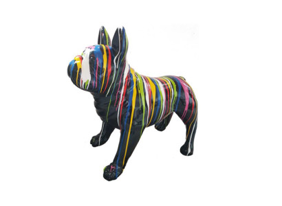 Abstrakte Figur Kunst Hund Skulptur Deko Design Statuen bunt Statue Garten 72cm