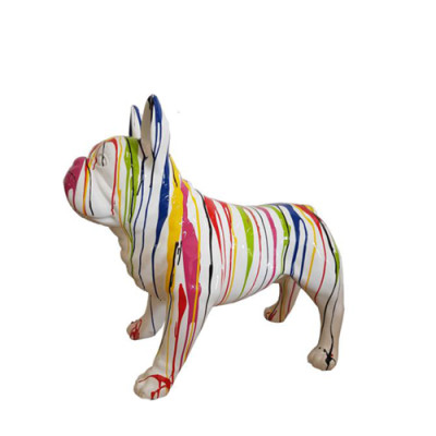 Abstrakt Hund Figur Statue Skulptur Deko Garten Design Statue bemalt Dekoration