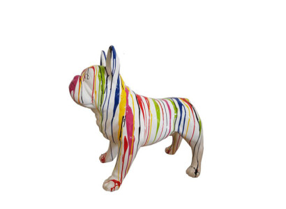 Abstrakt Hund Figur Statue Skulptur Deko Garten Design Statue bemalt Dekoration
