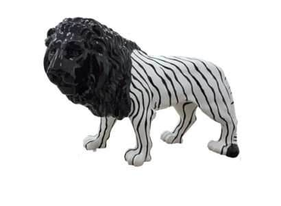Design Statuen Bunte Figur Bemalte Löwe Skulptur Deko Garten 140x190cm Statue