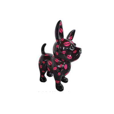 Abstrakter Hund Figur Statue Skulptur Deko Garten Design Statue XXL Bemalt 91cm