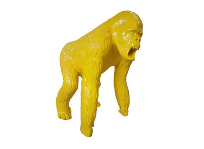 Abstrakte Gelbe Figur Statue Gorilla Skulptur Deko Garten Design 130cm Statuen