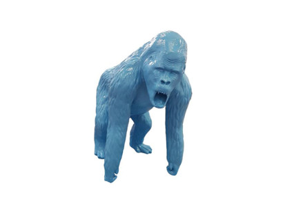 Abstrakte Blaue Figur Statue Gorilla Skulptur Deko Garten Design 130cm Statuen