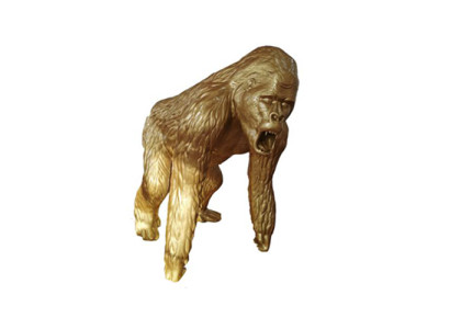 Abstrakte Goldene Figur Statue Gorilla Skulptur Deko Garten Design 130cm Statuen