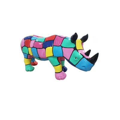 Abstrakt Nashorn Figur Statue Skulptur Deko Garten Design Statuen Dekoration Neu