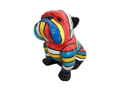 Abstrakte Figur Kunst Hund Skulptur Deko Design Statuen bunt neu Statue Garten