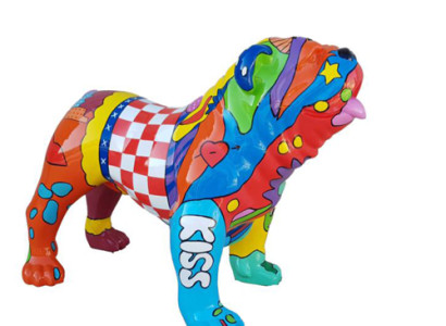 Design Skulptur Dekoration Figur Hund aus Kunststoff Garten Statuen 72x90 cm Neu