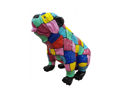 Design Hund Dekoration Figur aus Kunststoff Garten Skulptur Statuen 67x70cm Deko
