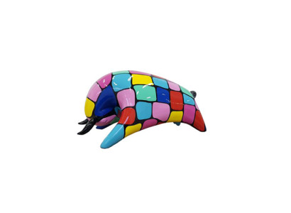Abstrakte Modern Skulptur Stier aus Kunststoff Deko Dekorative Figur 25x50cm