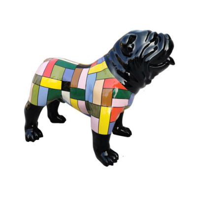 Skulptur Hund Ich bleibe draußen Kunststoff 90 cm Laden Deko Restaurant Garten