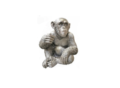 affe figur abstrakte figuren statuen moderne silber bemalt neu 50cm statue Neu