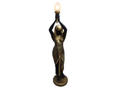 Skulptur Ägypterin Kleopatra Stand Steh Leuchte Sklavin Lebensgroß Figur 190 cm