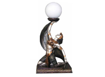 Ägyptische Figur Lampe Tisch Steh Lampen Statue Kleopatra 49cm Statuen Leuchte