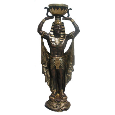 Skulptur Egyptian Pharao Ägyptische Statue Figur Vase Statuen Skulpturen 130 cm