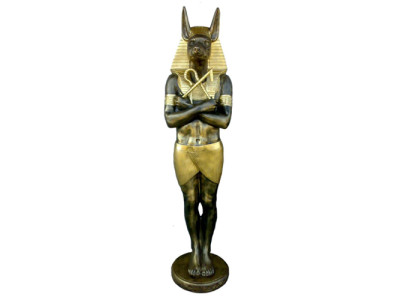 Ägyptische Figur Schakal Anubis aus Kunststoff, Groß god of death, Höhe 181 cm