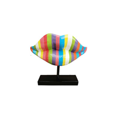 Abstrakt 47cm Lippen Figur Statue Skulptur Deko Design Statuen Dekoration Neu