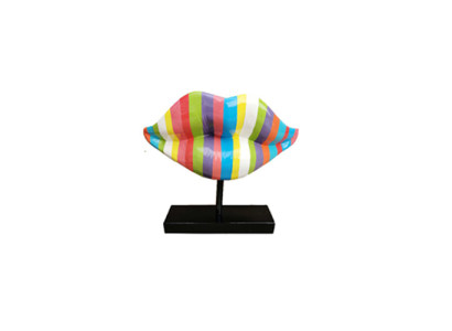 Abstrakt 47cm Lippen Figur Statue Skulptur Deko Design Statuen Dekoration Neu