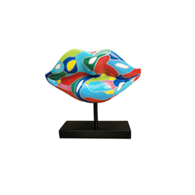 Abstrakt Lippen Design Figur Statue Skulptur Deko Statuen Dekoration Neu 47cm