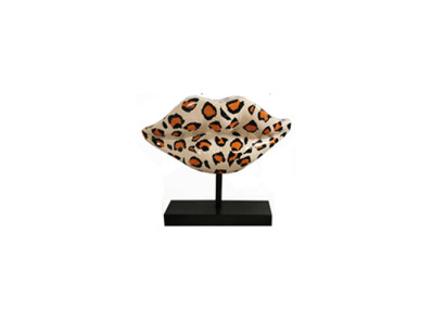 Abstrakt 47cm Lippen Figur Statue Skulptur Deko Garten Design Statuen Dekoration