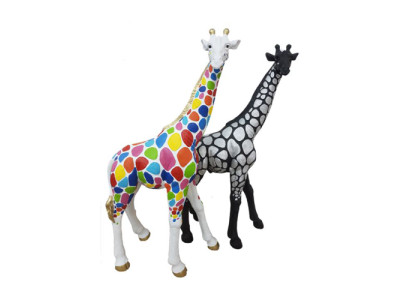 abstrakte Skulptur Giraffe Dekoration Figur Kunststoff Statuen Deko Statue 77cm