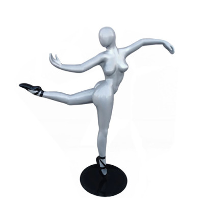 Design Figur Ballerina PVC Skulptur Statuen Figuren Dekoration 150cm Deko Silber