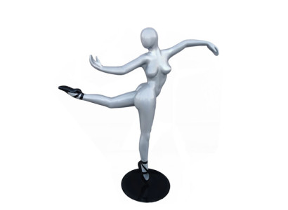 Design Figur Ballerina PVC Skulptur Statuen Figuren Dekoration 150cm Deko Silber