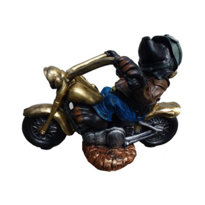 Skulptur Biker auf einem Motorrad Dekoration Statuen Figuren Skulpturen 84cm Neu