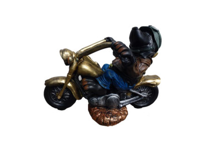 Skulptur Biker auf einem Motorrad Dekoration Statuen Figuren Skulpturen 84cm Neu