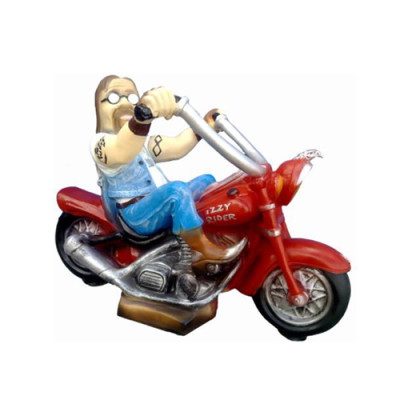 Skulptur Biker auf einem Motorrad Dekoration Statuen Figuren Skulpturen 58 cm