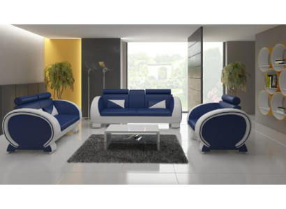 Ledersofa mit USB Ledergarnitur 3+2+1 Polstergarnitur Ledercouch Garnitur VIGO