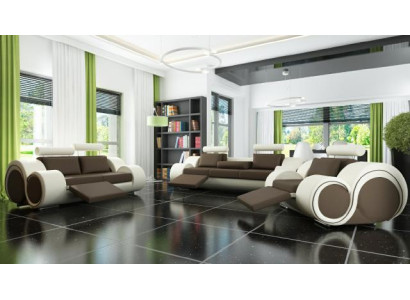 3/2/1 SITZER mit USB RELAX COUCHGARNITUR POLSTERGARNITUR LEDER SOFA SOFAGARNITUR