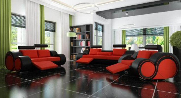 3/2/1 SITZER mit USB RELAX COUCHGARNITUR POLSTERGARNITUR LEDER SOFA SOFAGARNITUR