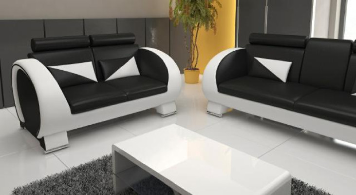 Ledersofa Mit USB,Ledergarnitur 3+2+1 Polstergarnitur Ledercouch Garnitur VIGO