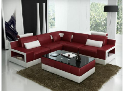 LEDERSOFA + USB ECKSOFA DESIGN BETTFUNKTION GARNITUR WOHNLANDSCHAFT POLSTER NEU
