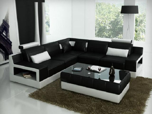 LEDERSOFA + USB ECKSOFA DESIGN BETTFUNKTION GARNITUR WOHNLANDSCHAFT POLSTER NEU