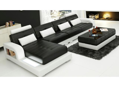 LEDERSOFA SOFA USB ECKSOFA SOFAGARNITUR DESIGN COUCH WOHNLANDSCHAFT Maßfertigung