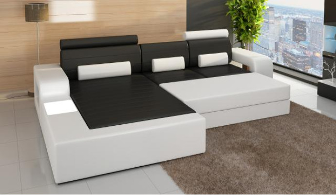 LEDERSOFA SOFA USB ECKSOFA SOFAGARNITUR DESIGN COUCH WOHNLANDSCHAFT Maßfertigung