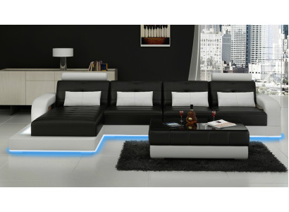 LEDERSOFA SOFA ECKCOUCH USB SOFAGARNITUR COUCH WOHNLANDSCHAFT Maßanfertigung Neu