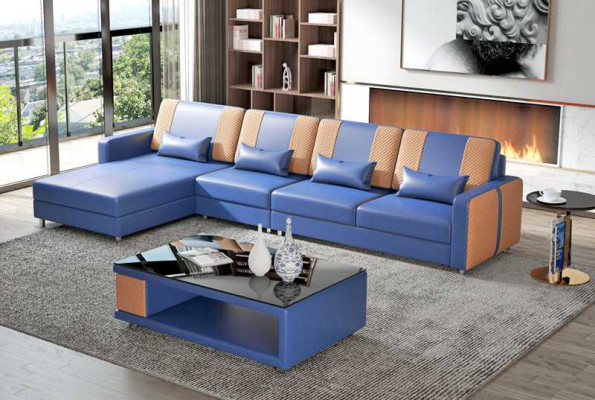 Eckgarnitur Ledersofa Ecksofa L Form Liege Couch Sofa Beige Luxus Neu
