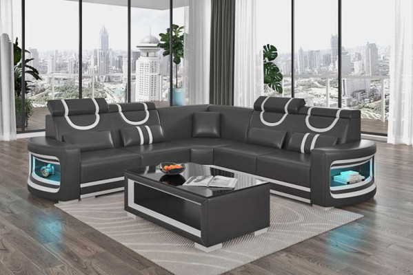 Ecksofa Luxus Eckgarnitur Ledersofa L Form Weiß Couch Sofa Design Neu