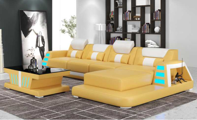 Ecksofa Ledersofa L Form Couch Sofa Schwarz Luxus Moderne Eckgarnitur