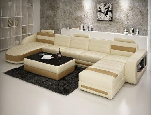 LEDERSOFA ECKSOFA COUCH DESIGNER PISA WOHNLANDSCHAFT COUCH SOFA U FORM COLO 3
