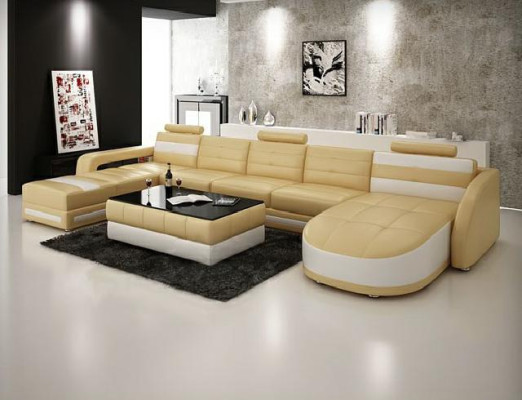 LEDERSOFA ECKSOFA COUCH DESIGNER PISA WOHNLANDSCHAFT COUCH SOFA U FORM COLO 3