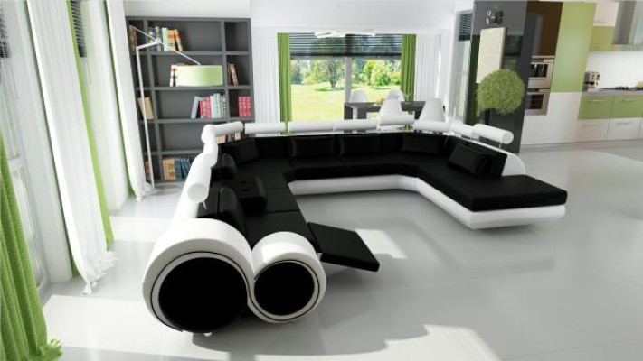 XXL Big Designer Sofa Couch Polster Eck Garnitur Wohnlandschaft Ledersofa Neu