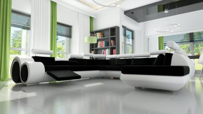 XXL Big Designer Sofa Couch Polster Eck Garnitur Wohnlandschaft Ledersofa Neu