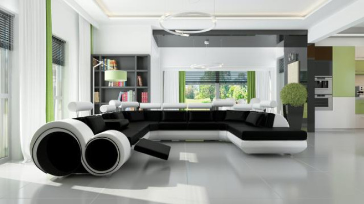 XXL Big Designer Sofa Couch Polster Eck Garnitur Wohnlandschaft Ledersofa Neu