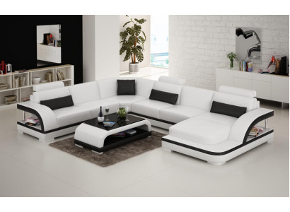 Ledersofa Couch Wohnlandschaft Ecksofa Eck Garnitur Design Modern Sofa G8011 Neu